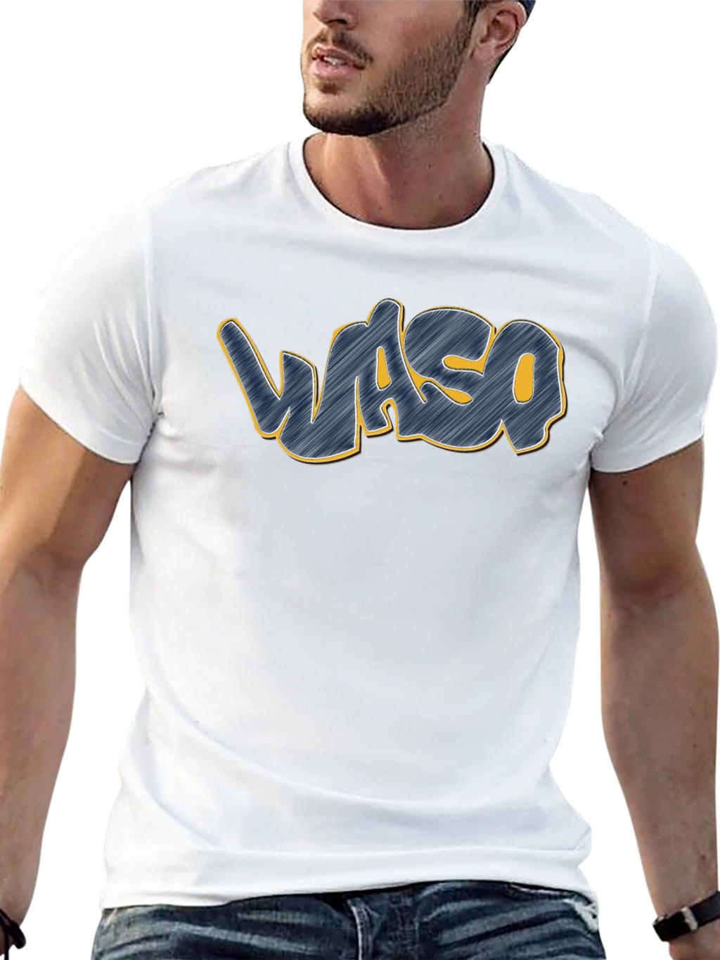 Waso Graphic T-Shirt - Casual Crew Neck Tee