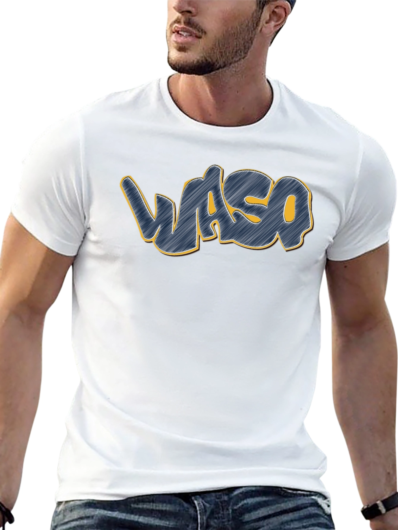 Waso Graphic T-Shirt - Casual Crew Neck Tee