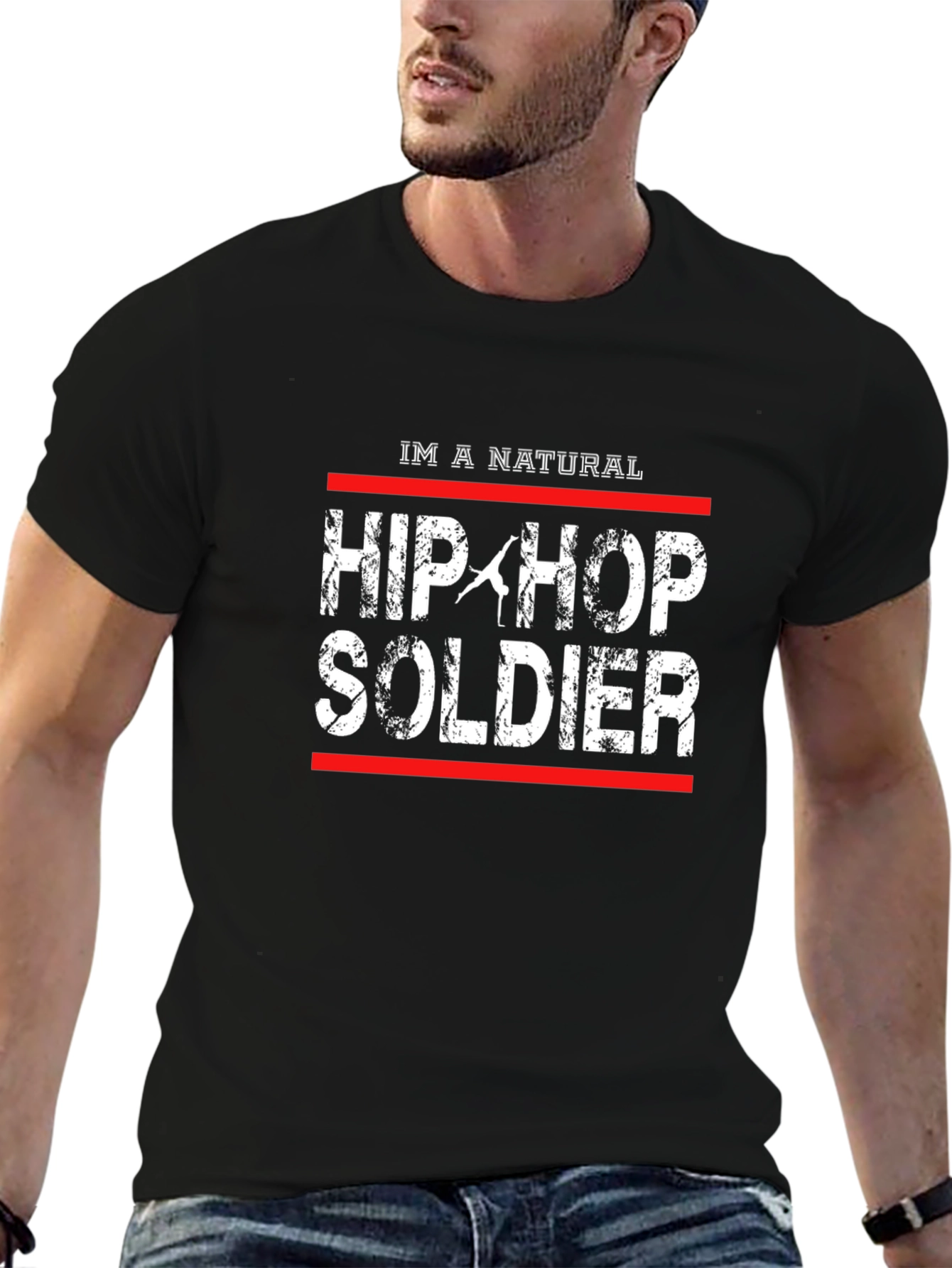 Natural Hip Hop Soldier Black T-Shirt