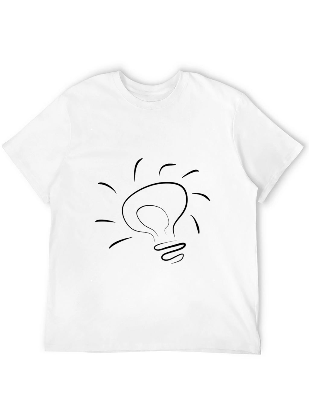 Black T-Shirt with Light Bulb Design