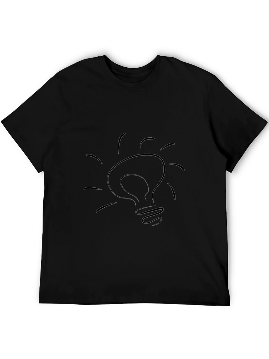Black T-Shirt with Light Bulb Design