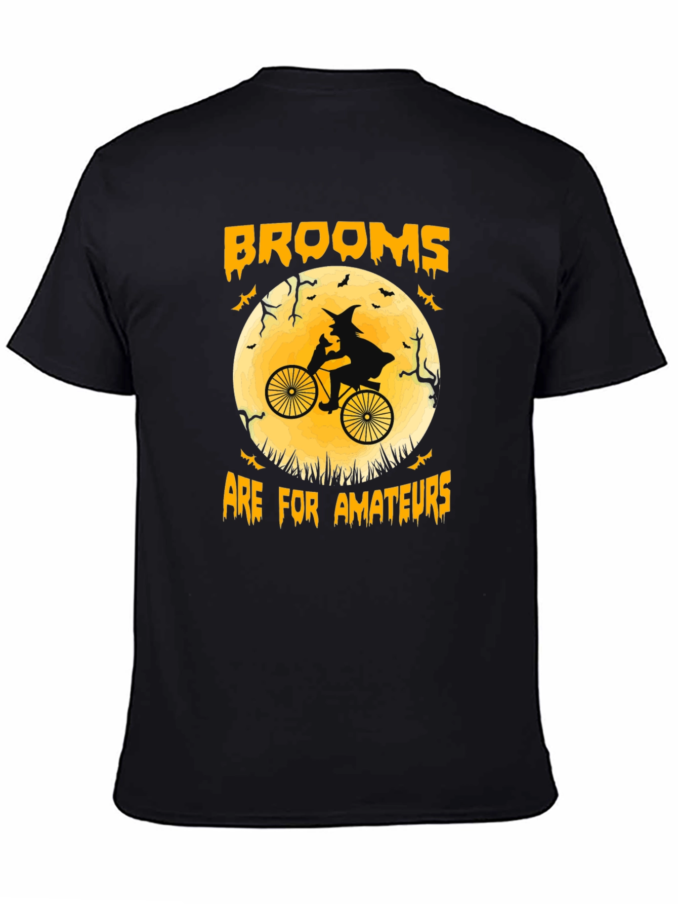 Halloween Witch Bicycle T-Shirt - Brooms Are For Amateurs Tee