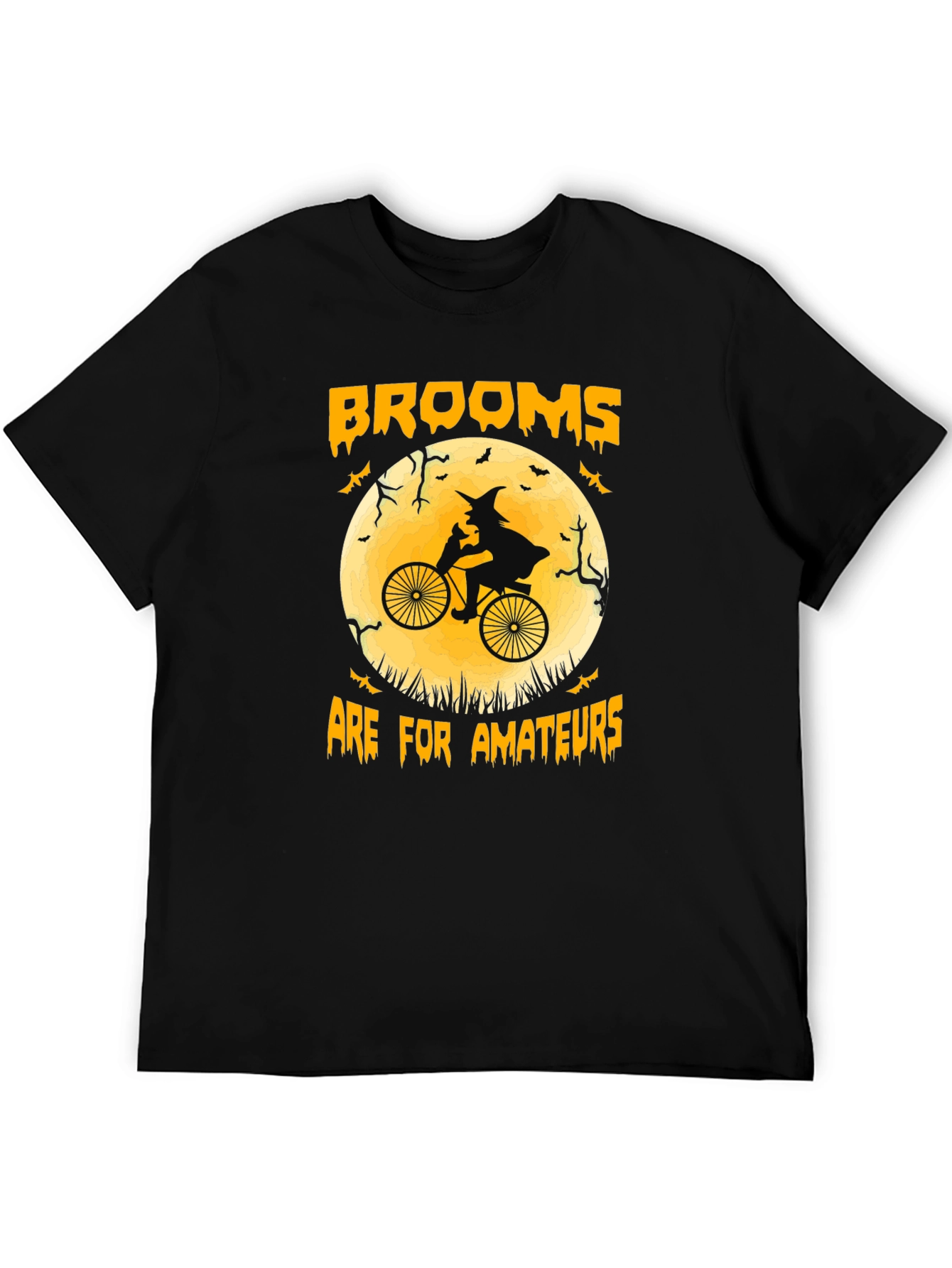 Halloween Witch Bicycle T-Shirt - Brooms Are For Amateurs Tee