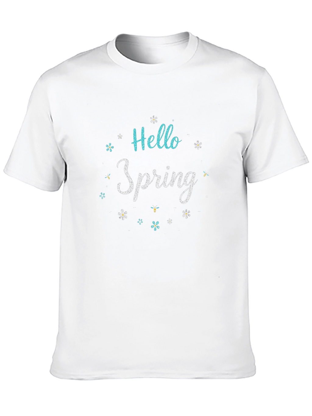 Hello Spring Black Graphic Tee for Men