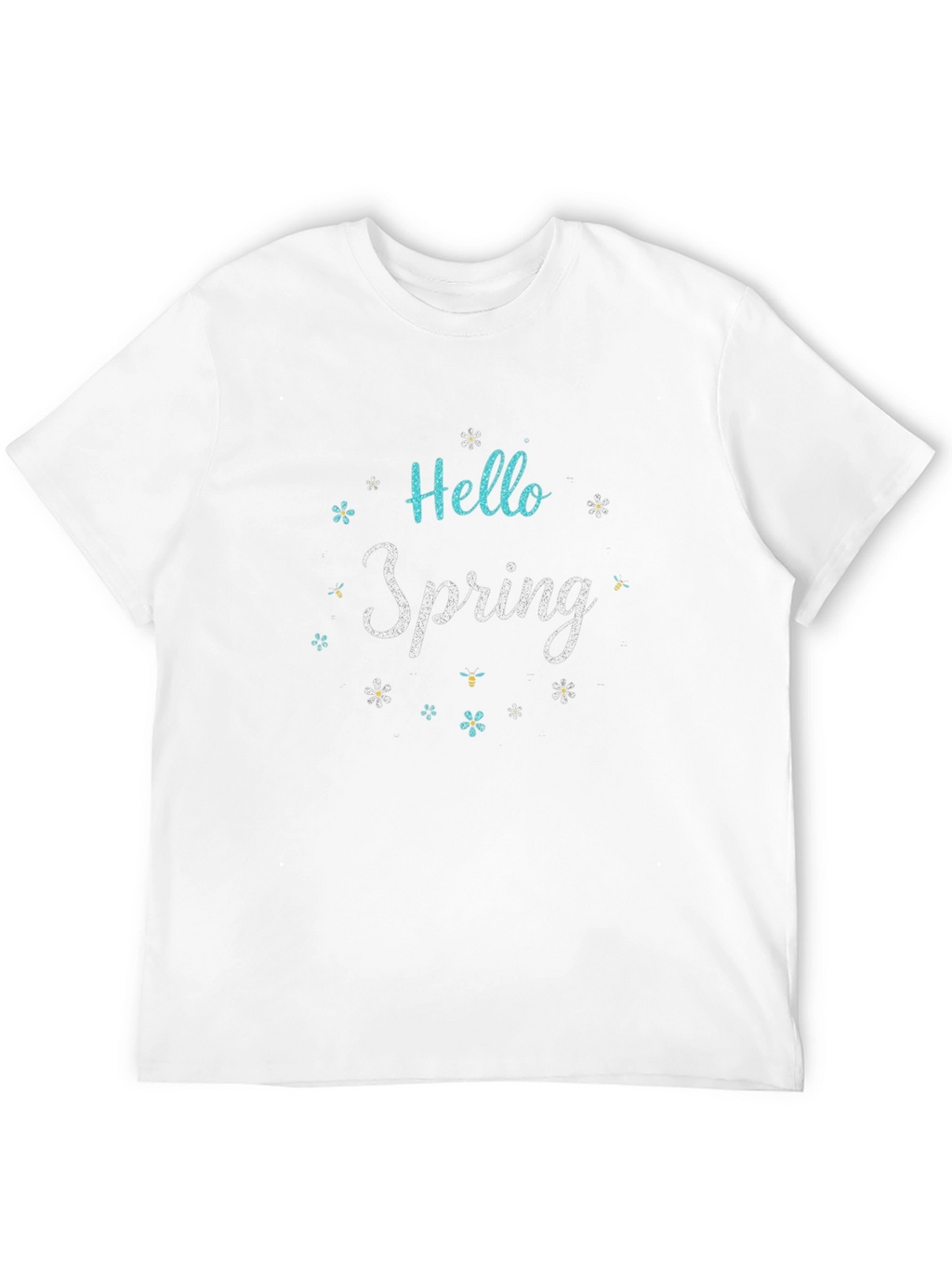 Hello Spring Black Graphic Tee for Men