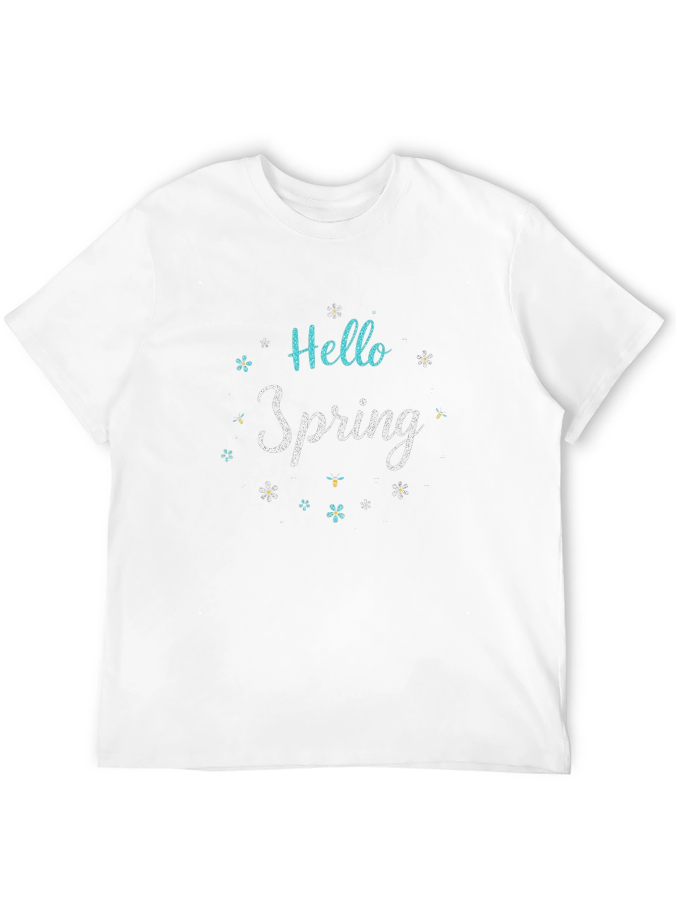 Hello Spring Black Graphic Tee for Men