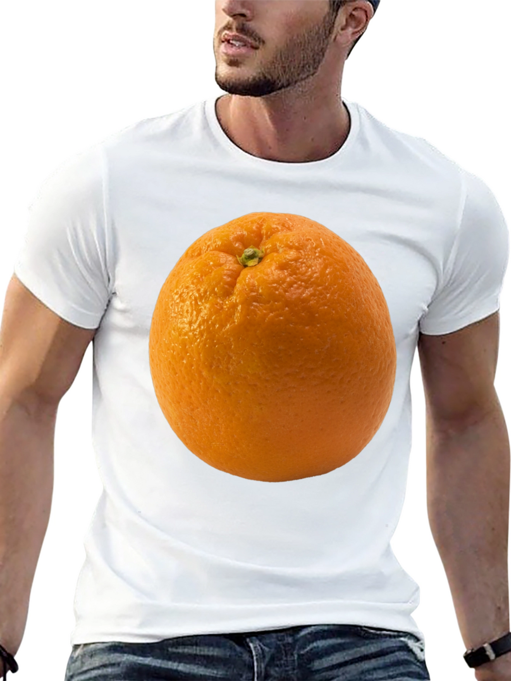 Orange Graphic Tee - Quirky Fruit T-Shirt