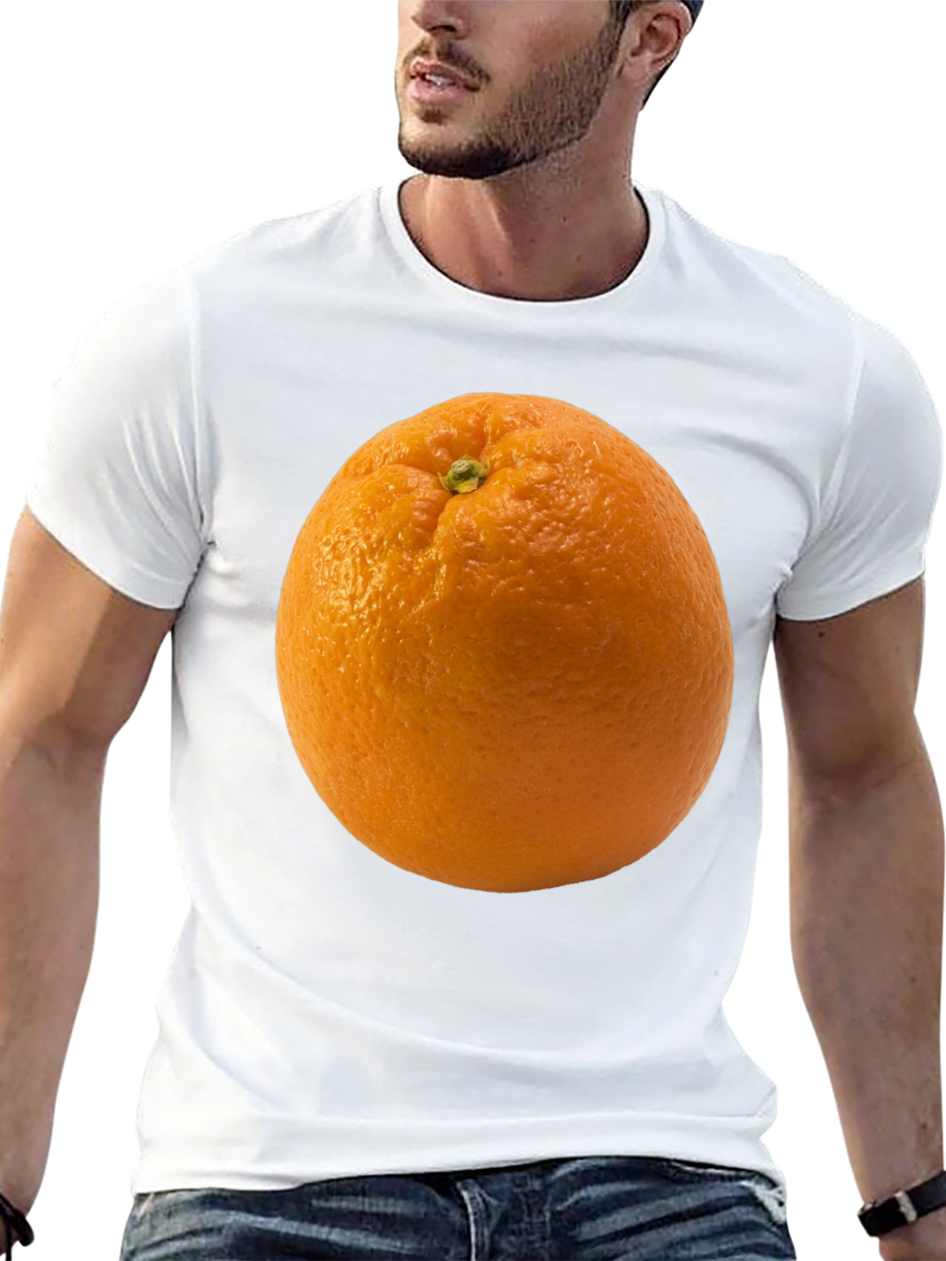 Orange Graphic Tee - Quirky Fruit T-Shirt