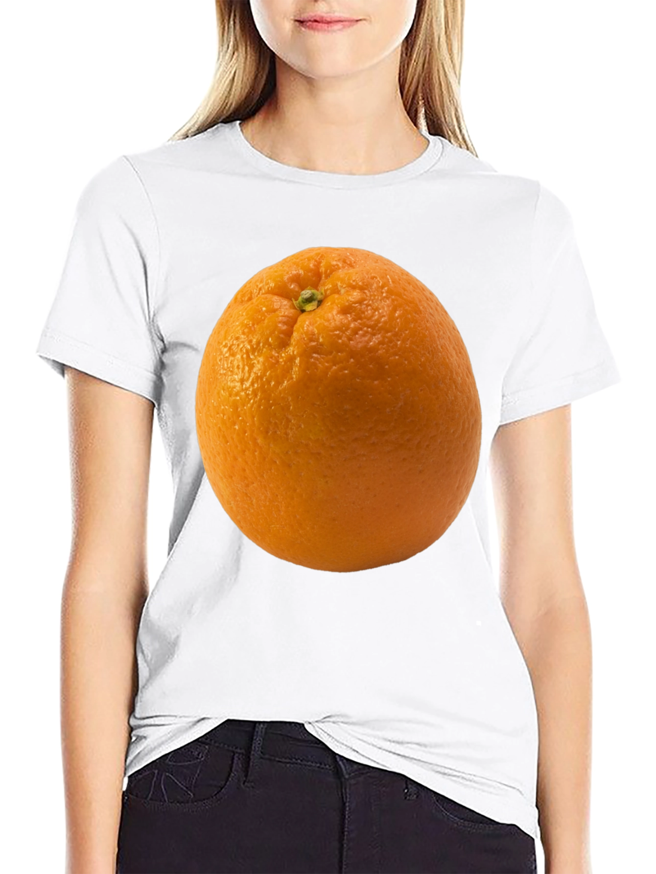 Orange Graphic Tee - Quirky Fruit T-Shirt