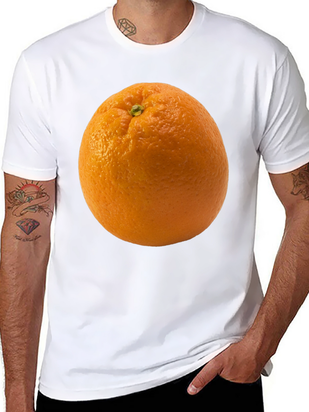 Orange Graphic Tee - Quirky Fruit T-Shirt