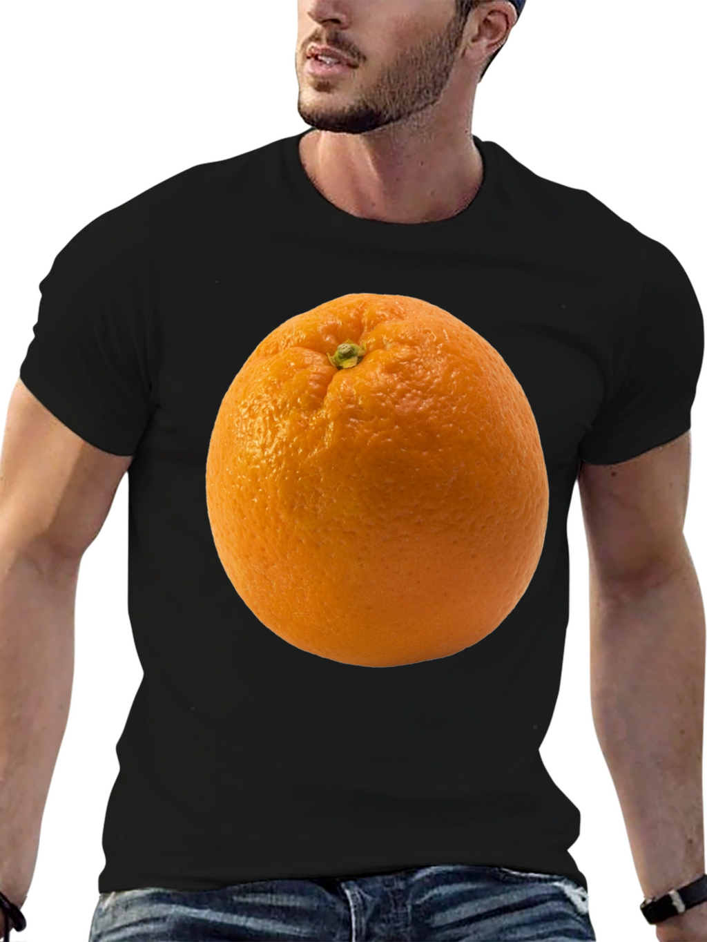 Orange Graphic Tee - Quirky Fruit T-Shirt
