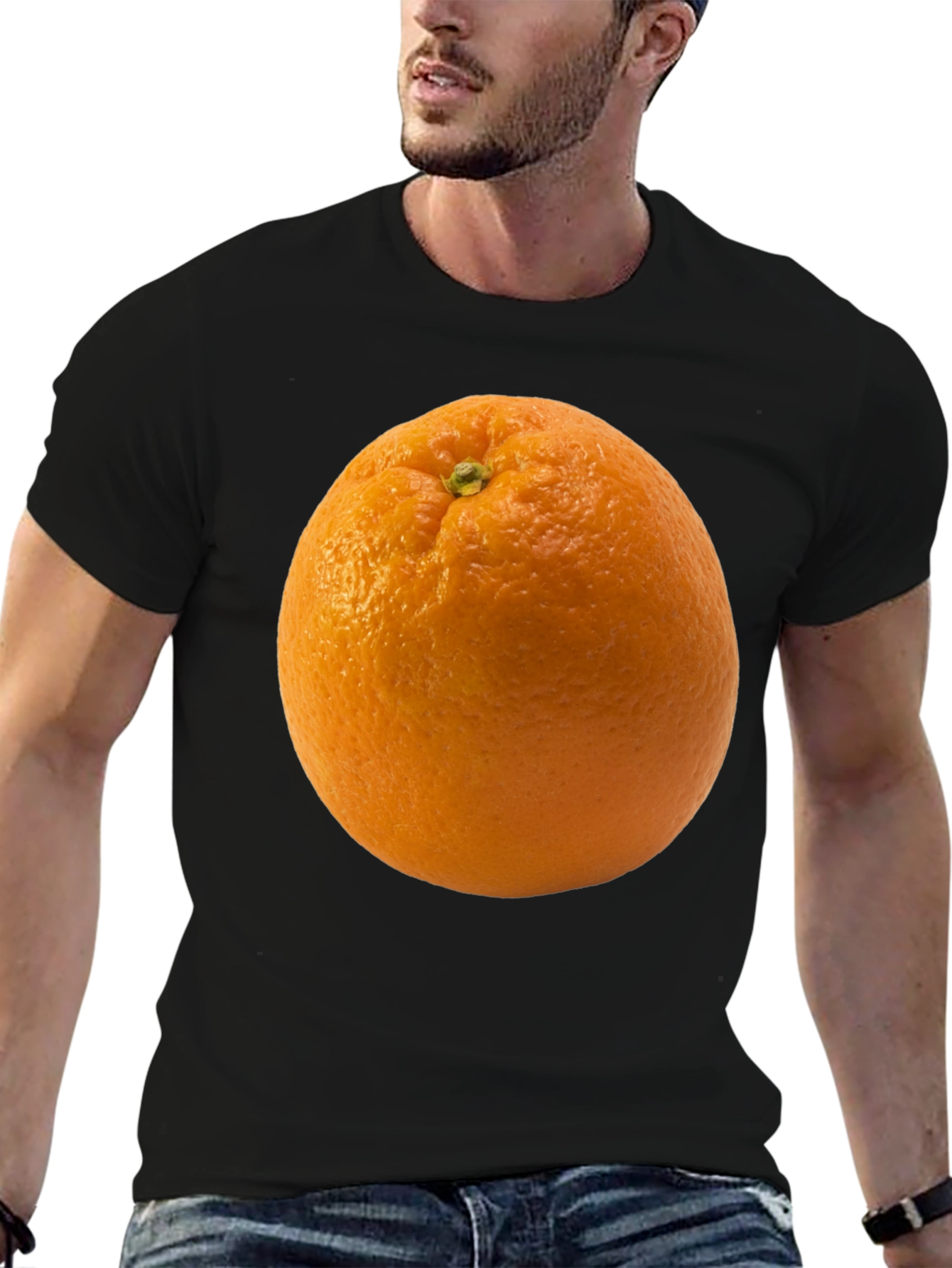 Orange Graphic Tee - Quirky Fruit T-Shirt