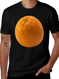 Orange Graphic Tee - Quirky Fruit T-Shirt