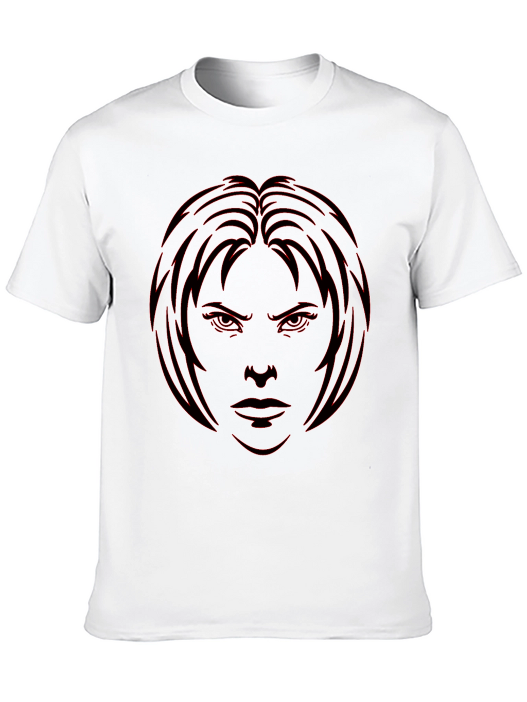 Edgy Graphic Tee - Red Face Design on Black