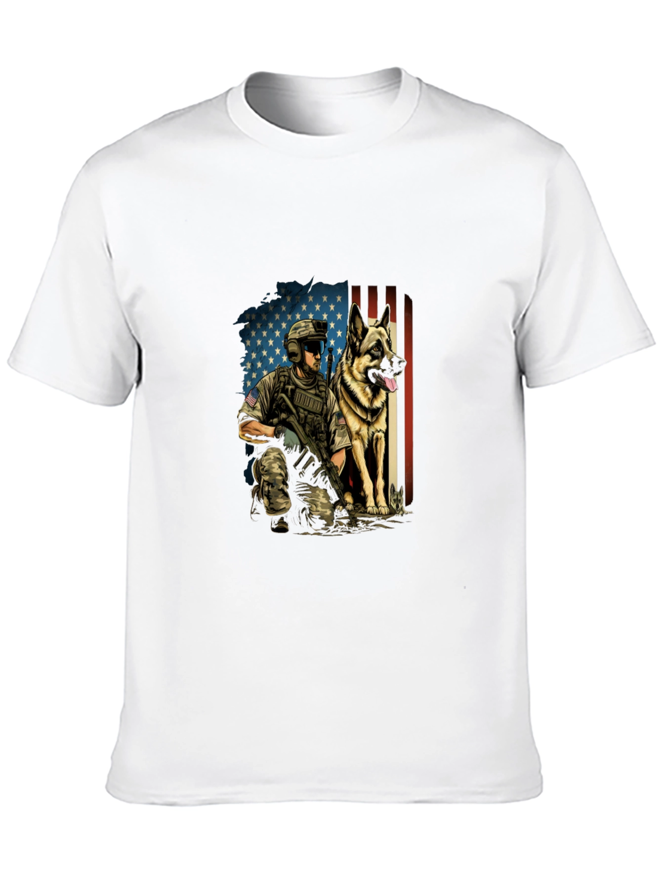 Patriotic Military Dog T-Shirt