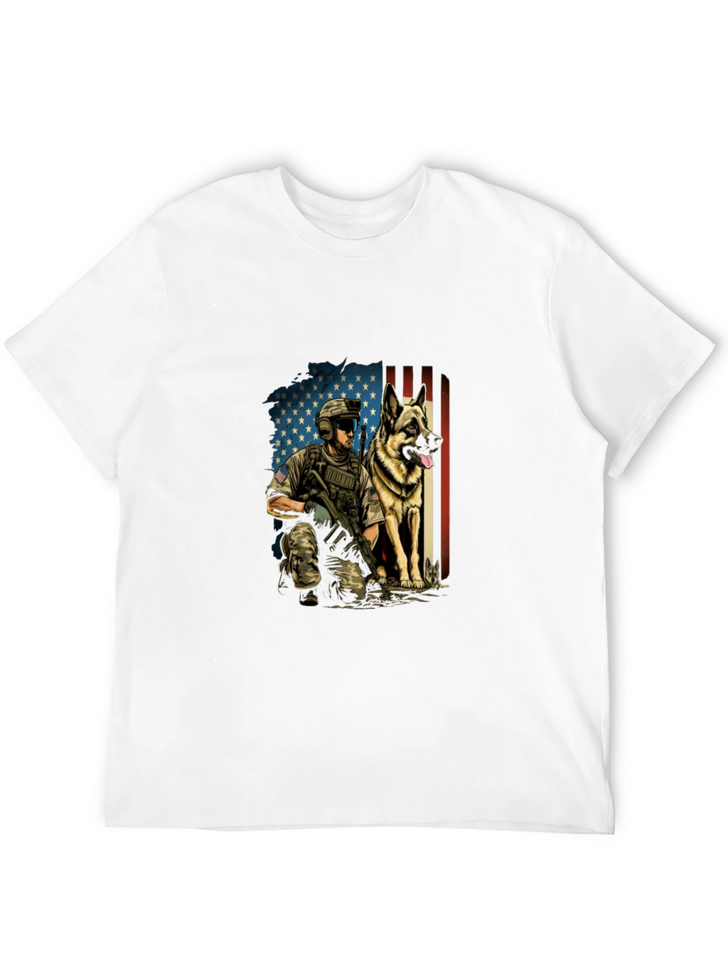 Patriotic Military Dog T-Shirt
