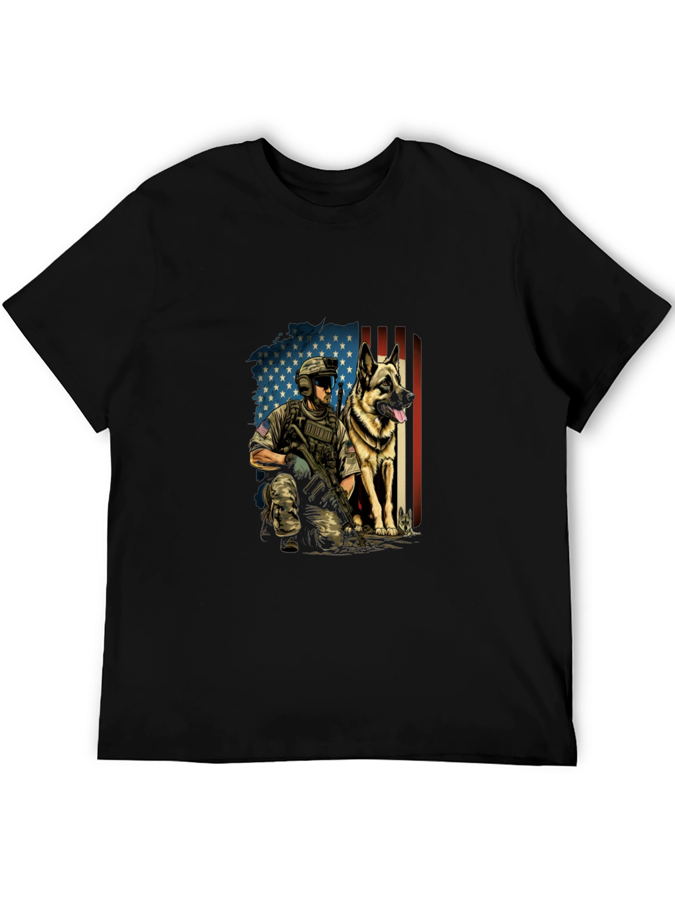 Patriotic Military Dog T-Shirt