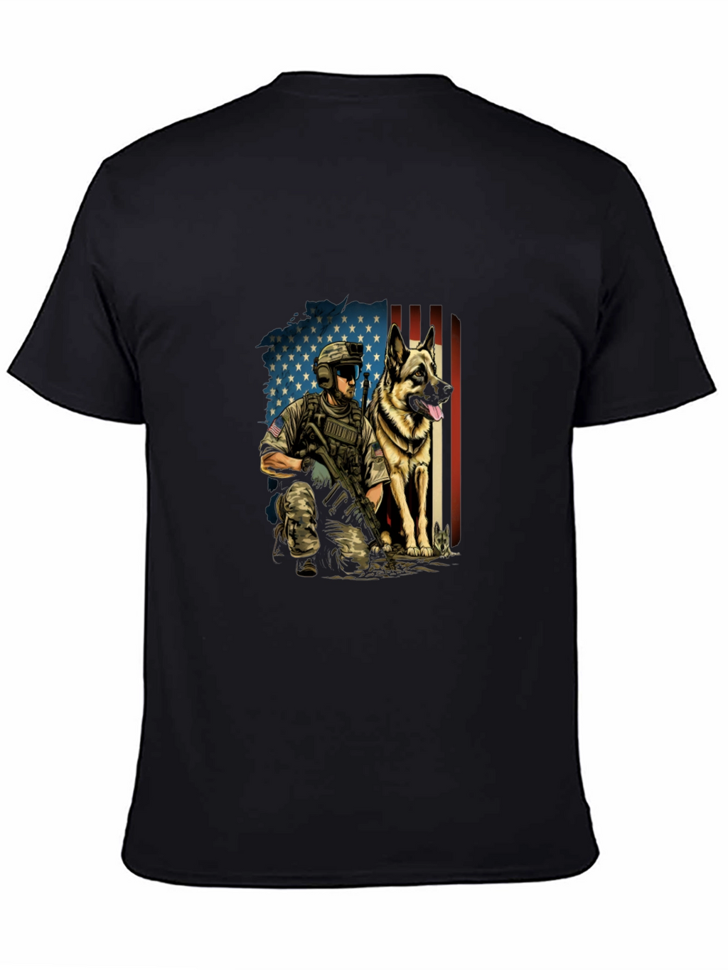 Patriotic Military Dog T-Shirt
