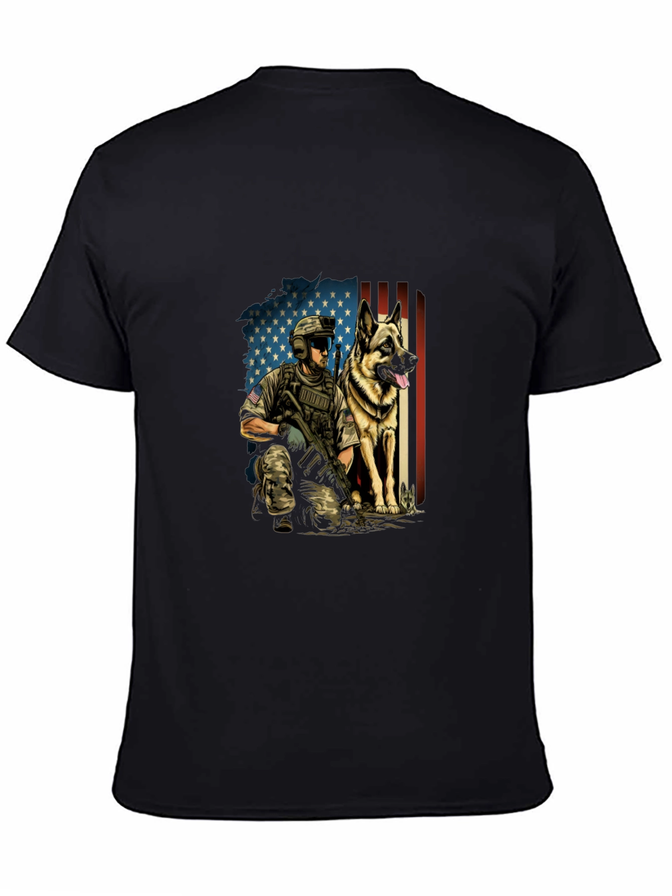 Patriotic Military Dog T-Shirt