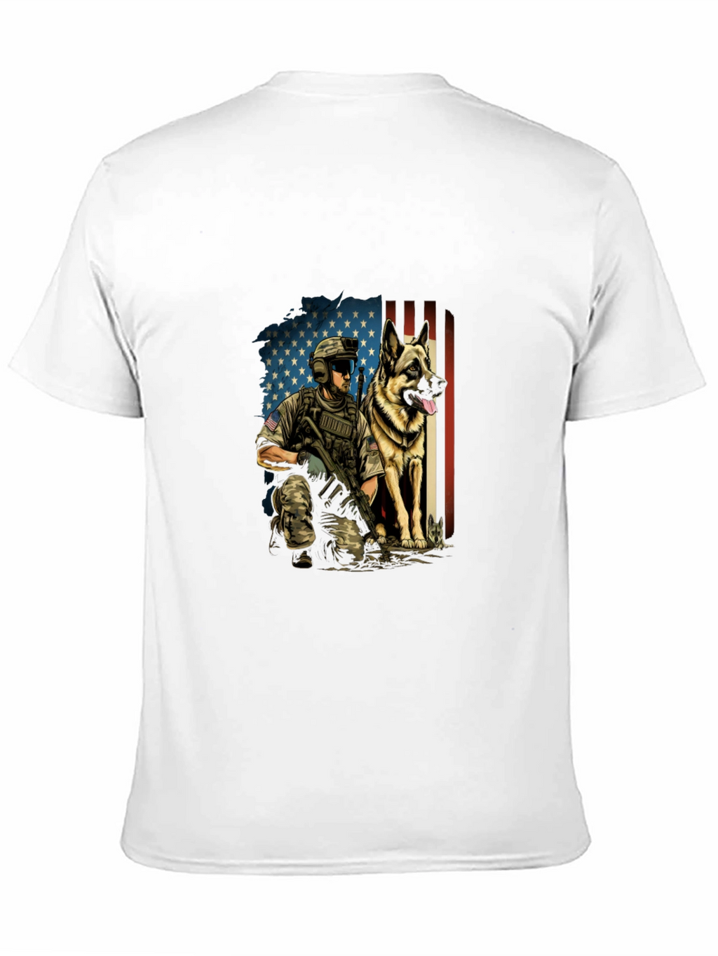 Patriotic Military Dog T-Shirt