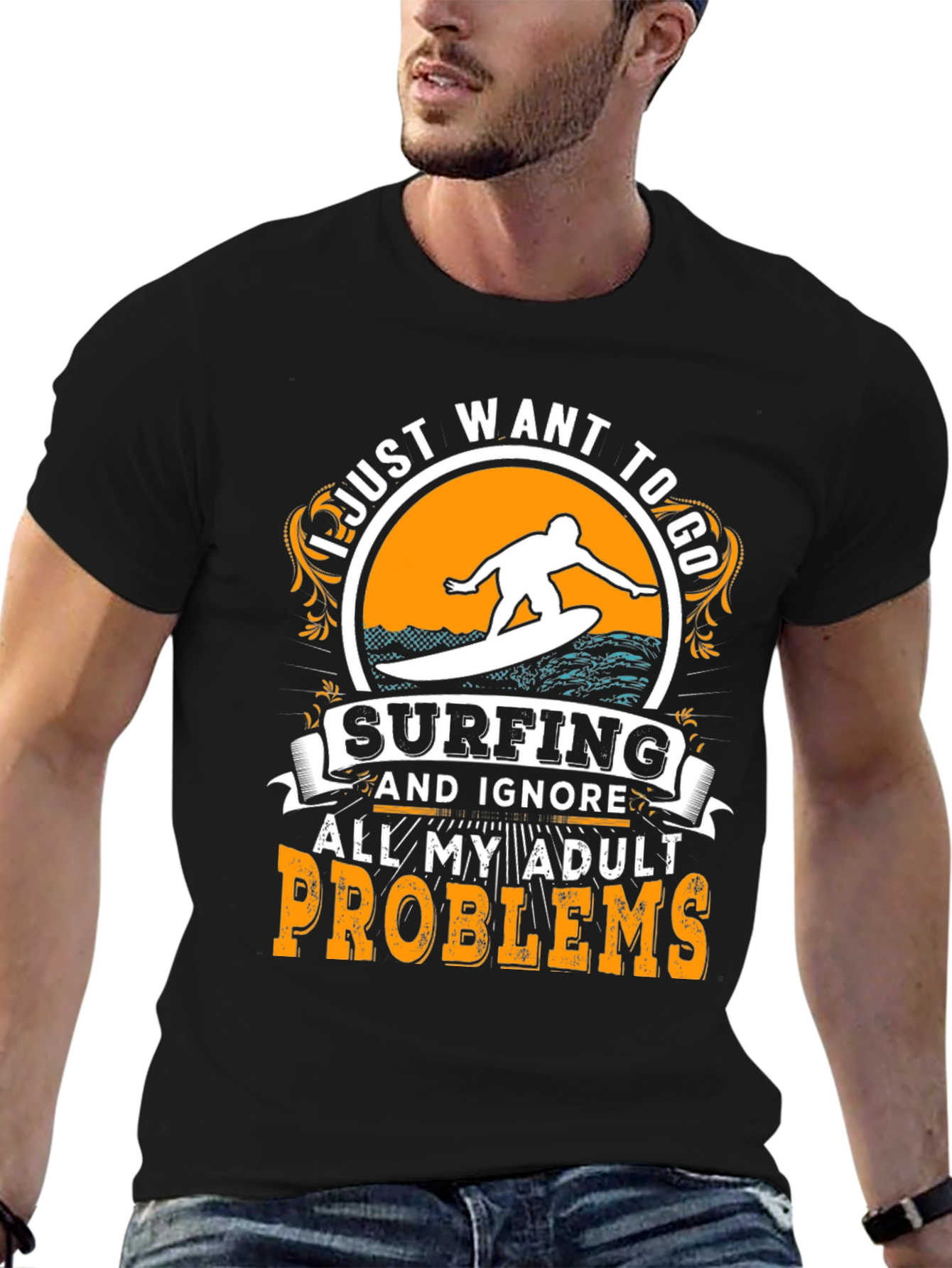 Surfing Adult Problems T-Shirt