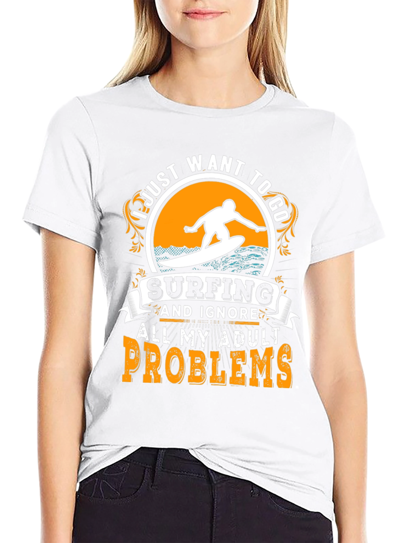 Surfing Adult Problems T-Shirt