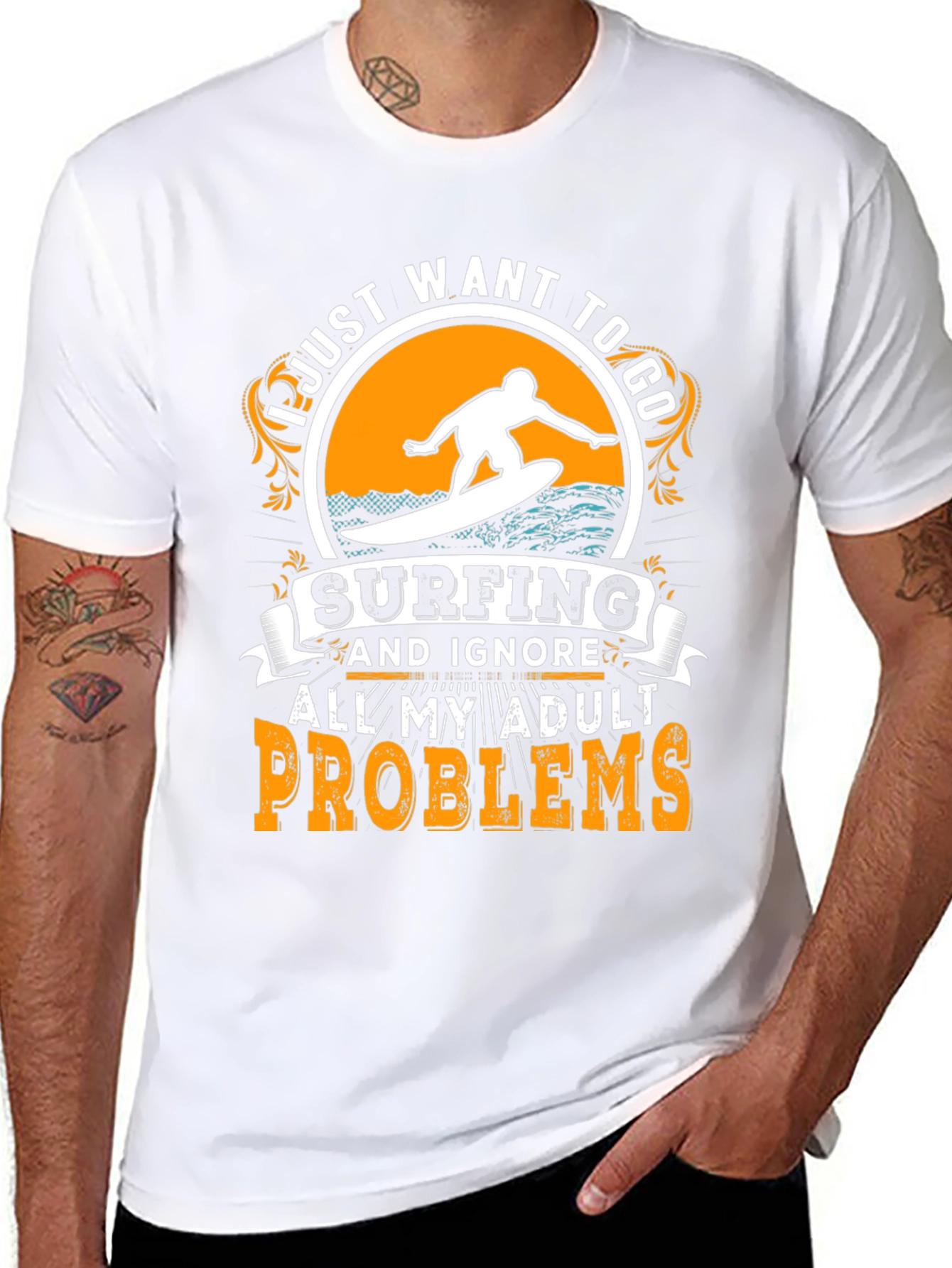 Surfing Adult Problems T-Shirt