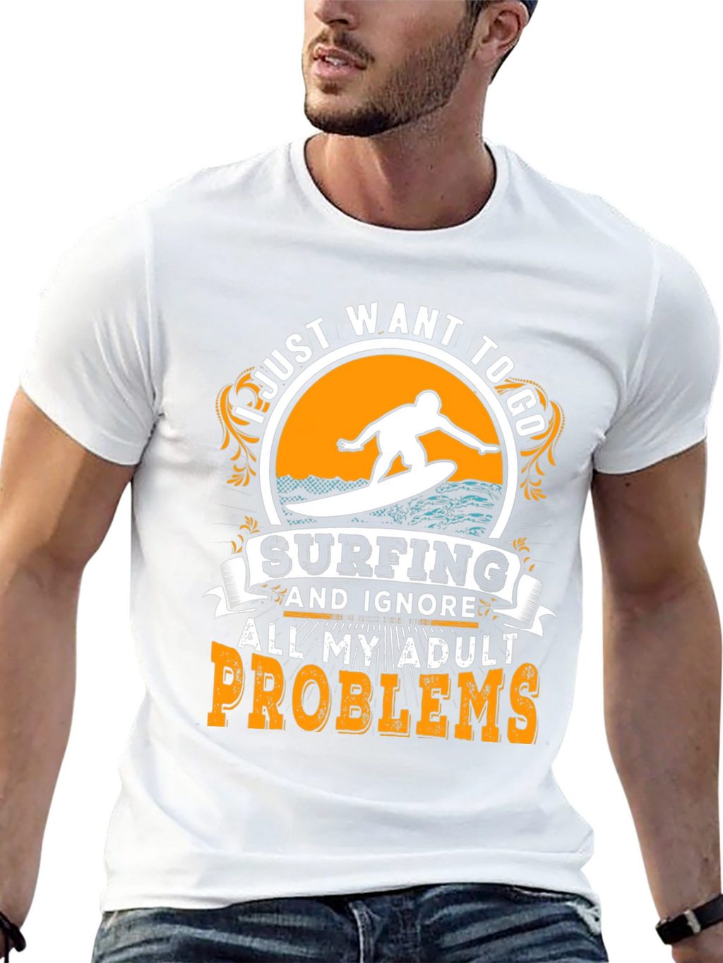 Surfing Adult Problems T-Shirt