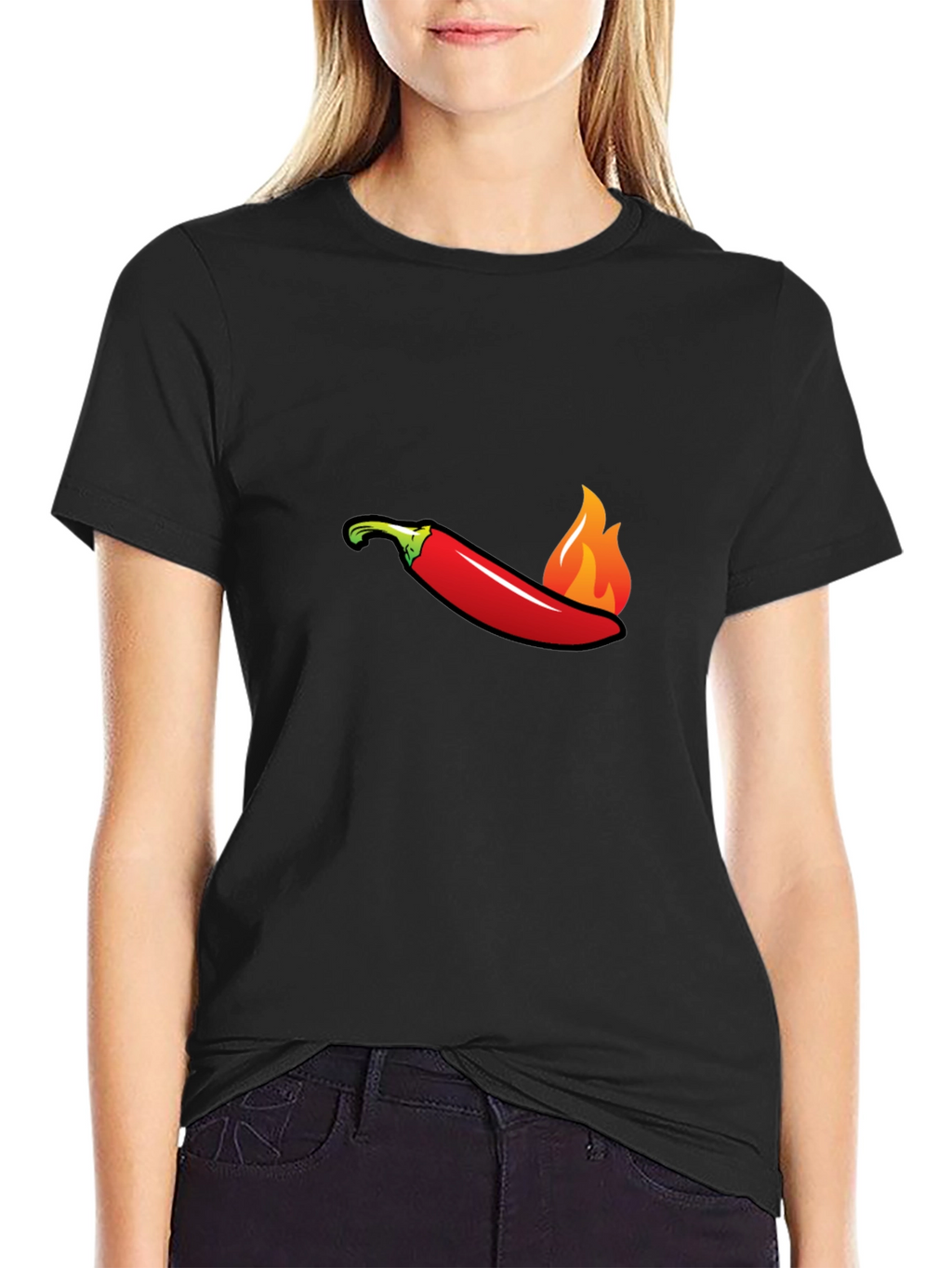 Spicy Pepper Flames Graphic Tee - Hot Style!