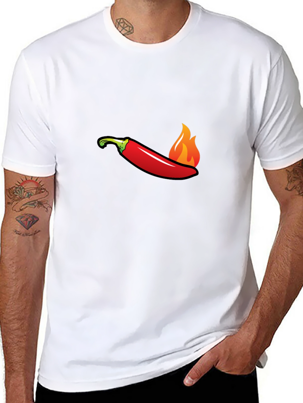 Spicy Pepper Flames Graphic Tee - Hot Style!