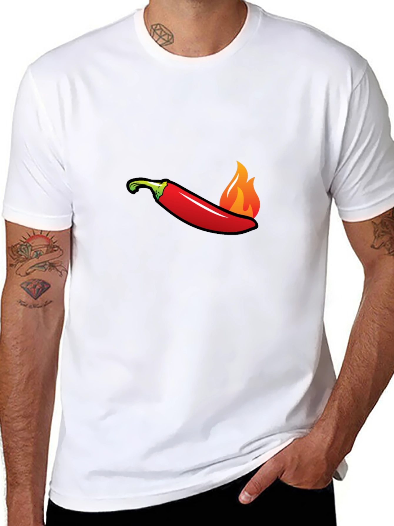 Spicy Pepper Flames Graphic Tee - Hot Style!