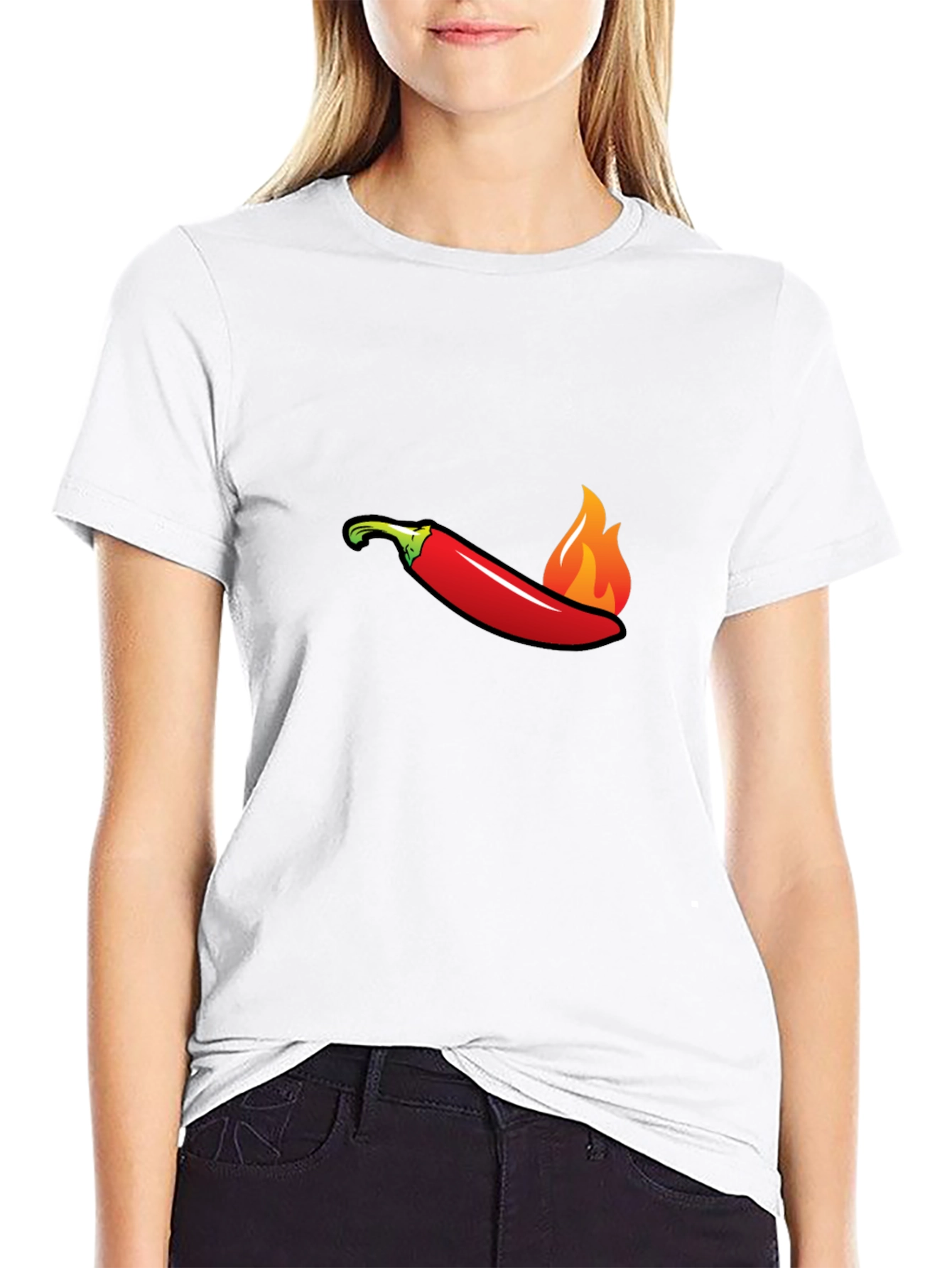 Spicy Pepper Flames Graphic Tee - Hot Style!