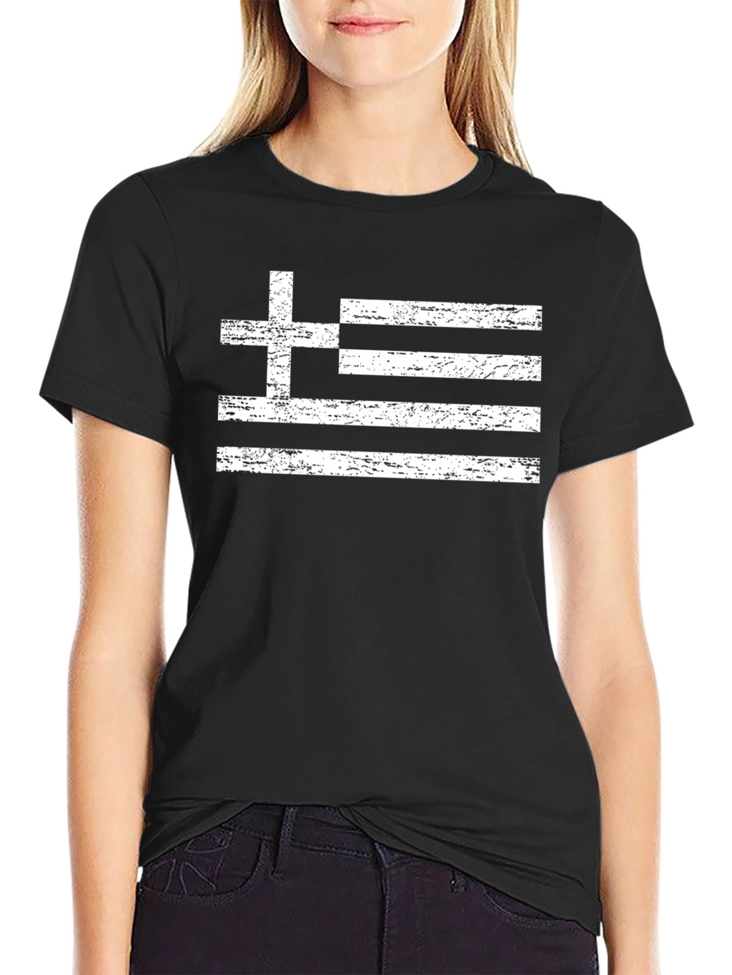 Greek Flag T-Shirt - Distressed Style Tee