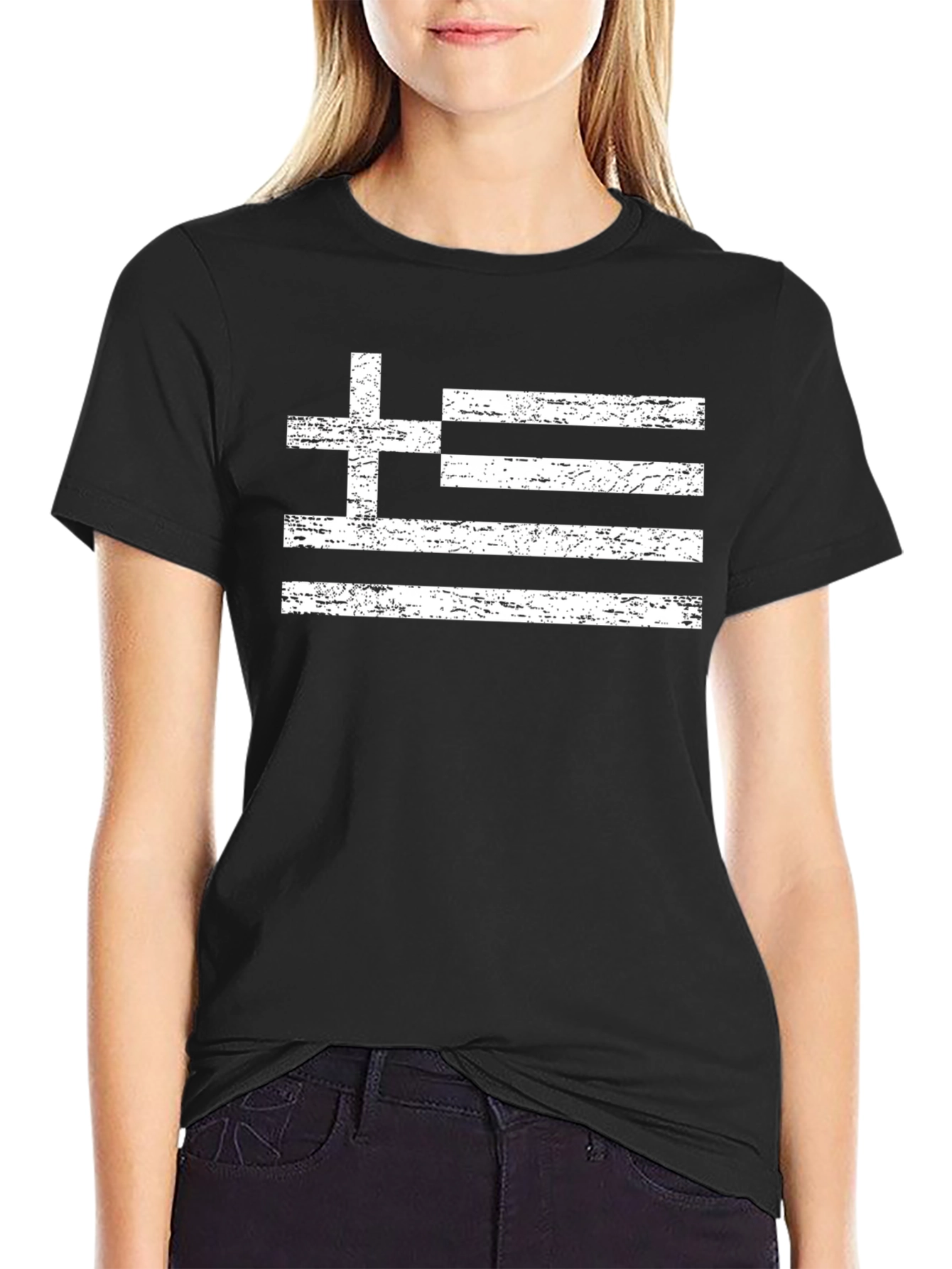 Greek Flag T-Shirt - Distressed Style Tee