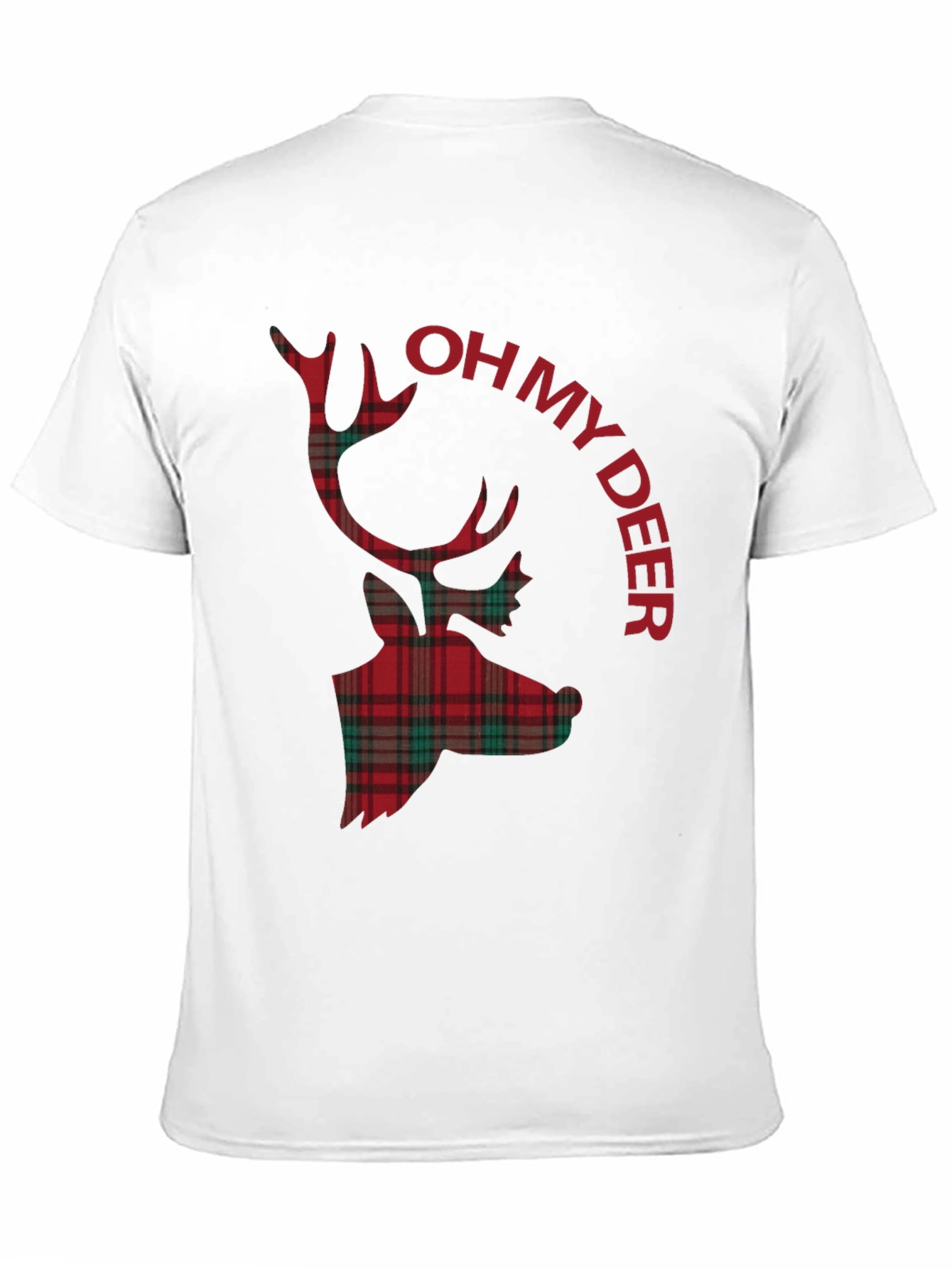Plaid Deer Graphic Tee - Oh My Deer T-Shirt