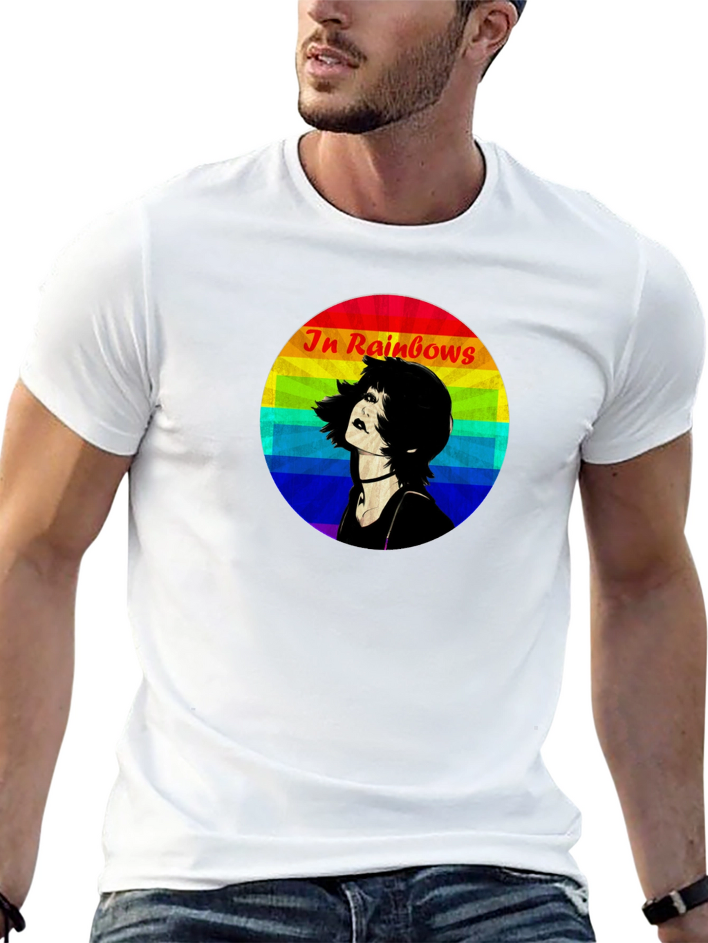 In Rainbows Graphic Tee - Black Cotton T-Shirt