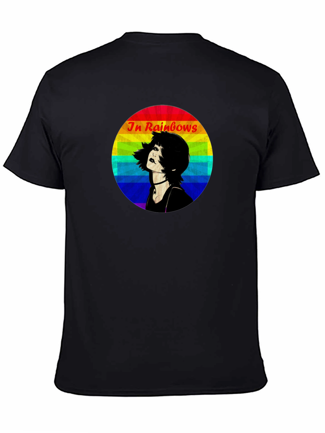 In Rainbows Graphic Tee - Black Cotton T-Shirt
