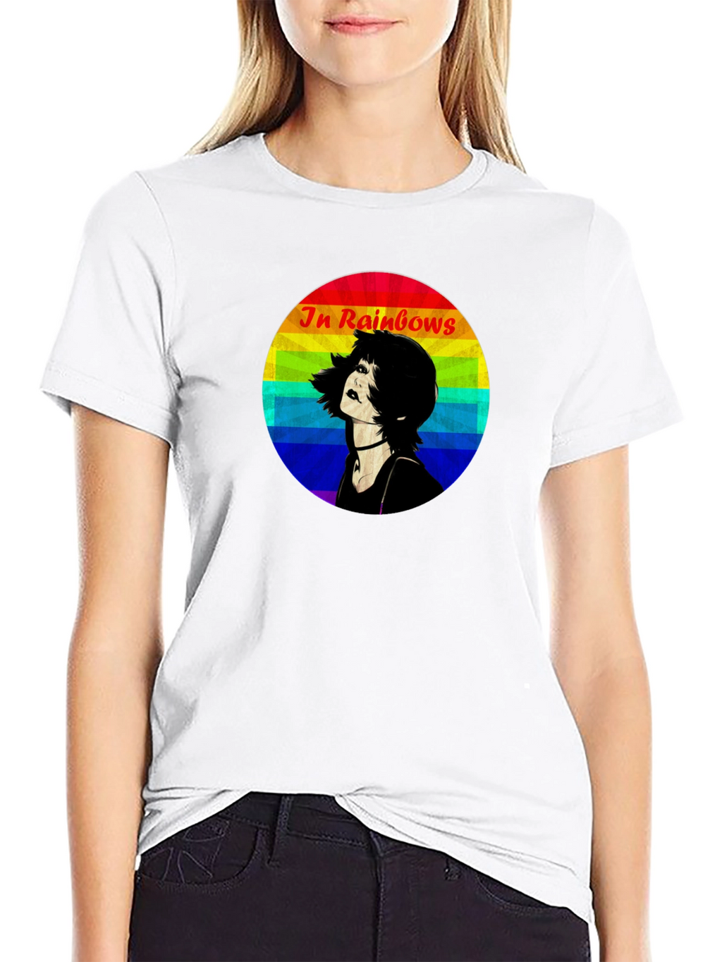 In Rainbows Graphic Tee - Black Cotton T-Shirt