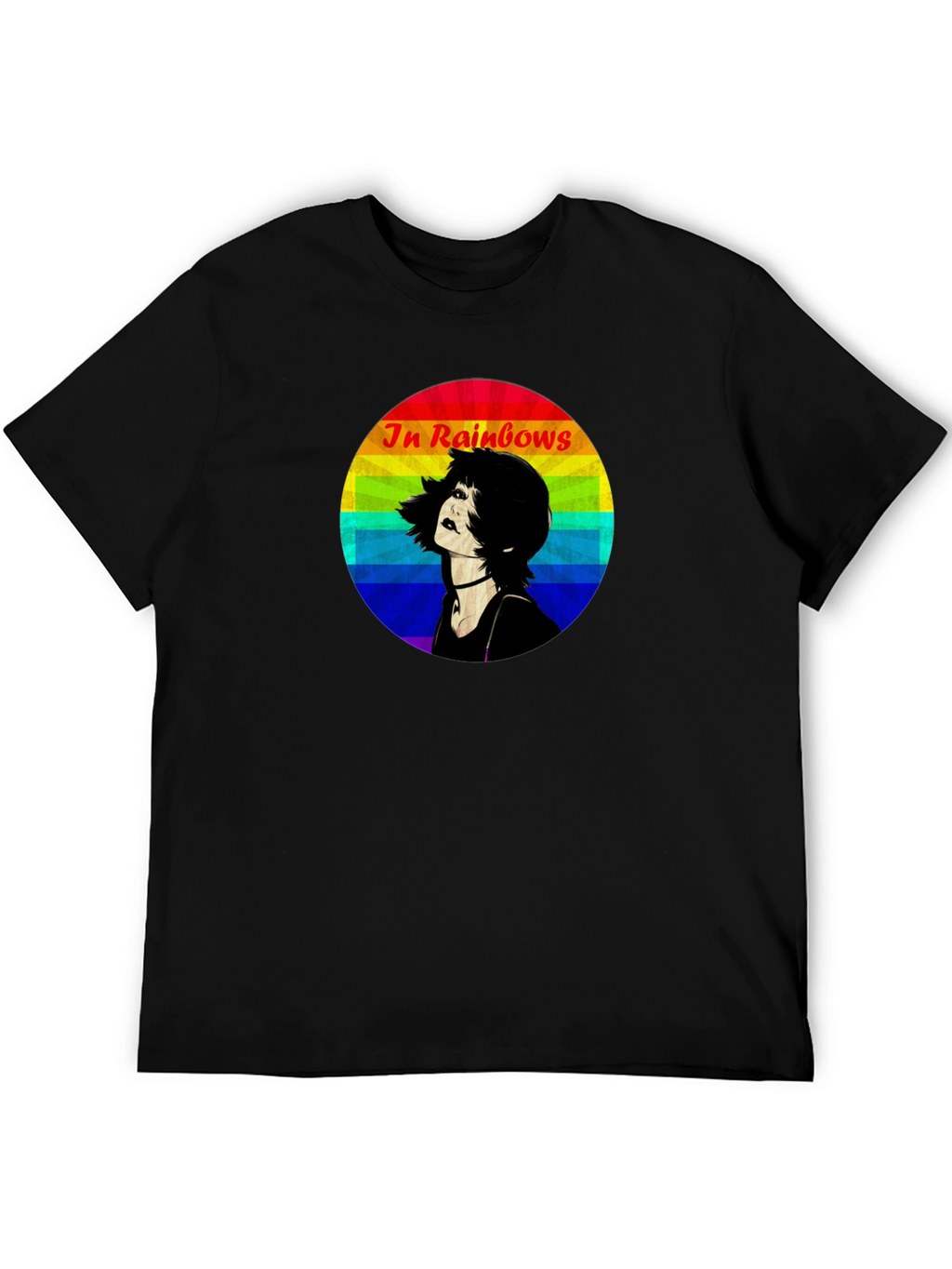 In Rainbows Graphic Tee - Black Cotton T-Shirt
