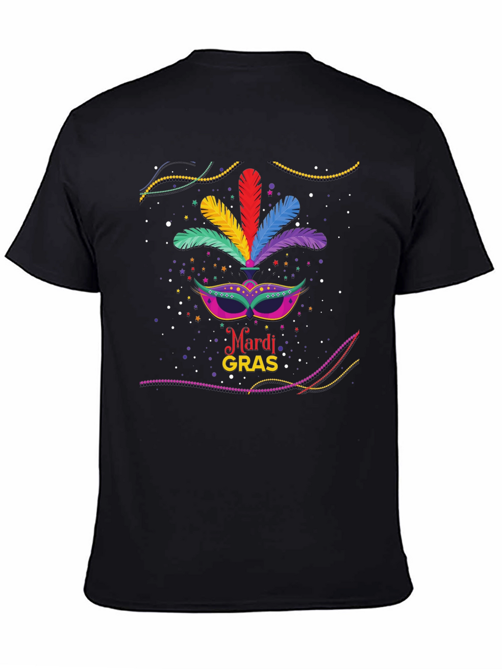 Mardi Gras Mask Graphic T-Shirt