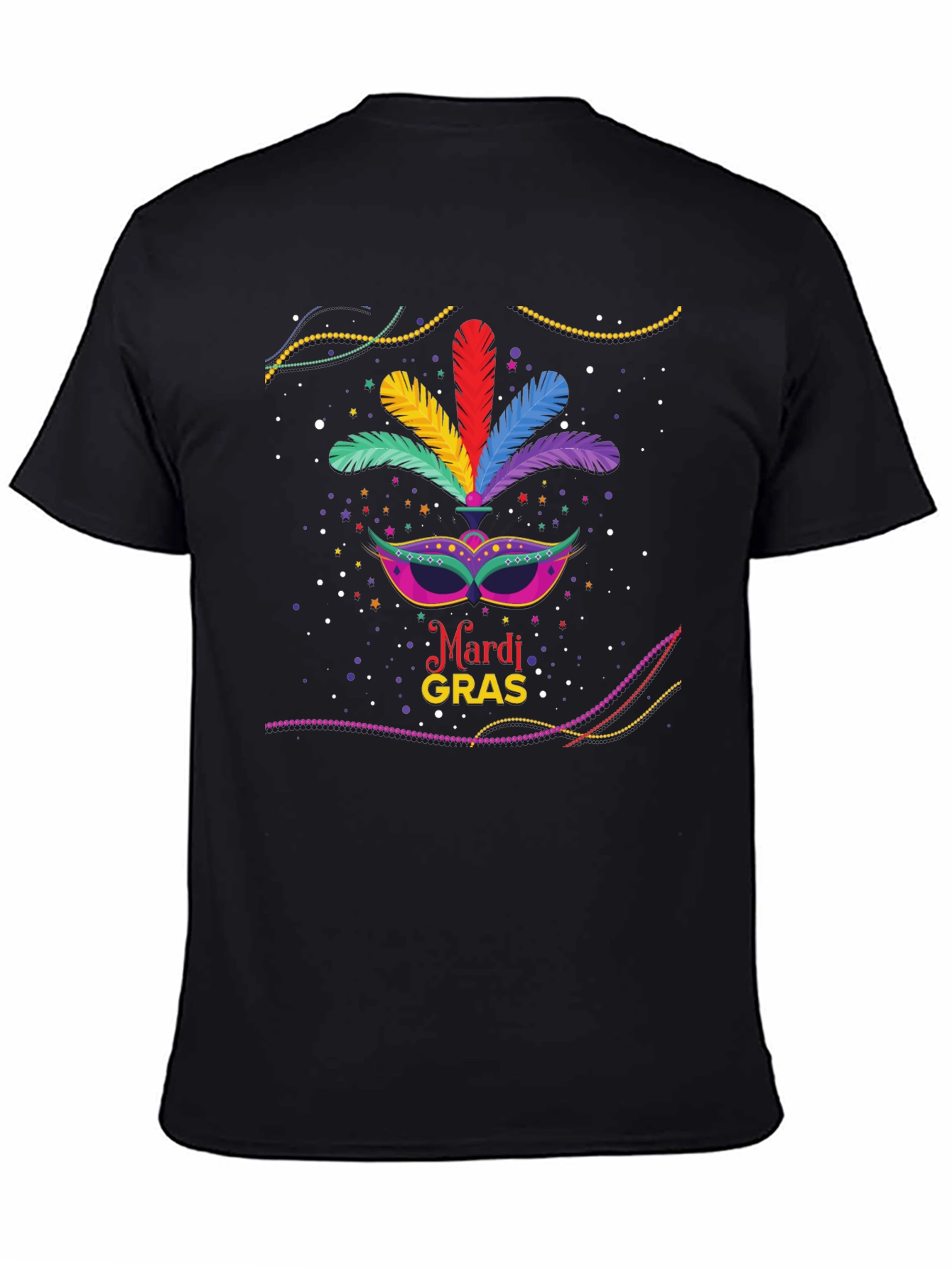 Mardi Gras Mask Graphic T-Shirt