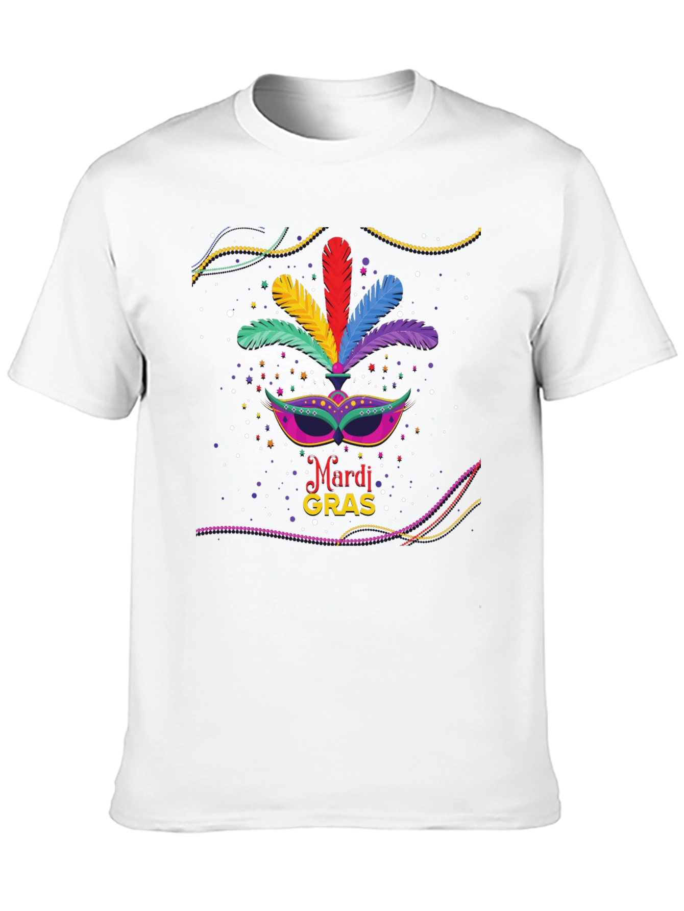 Mardi Gras Mask Graphic T-Shirt