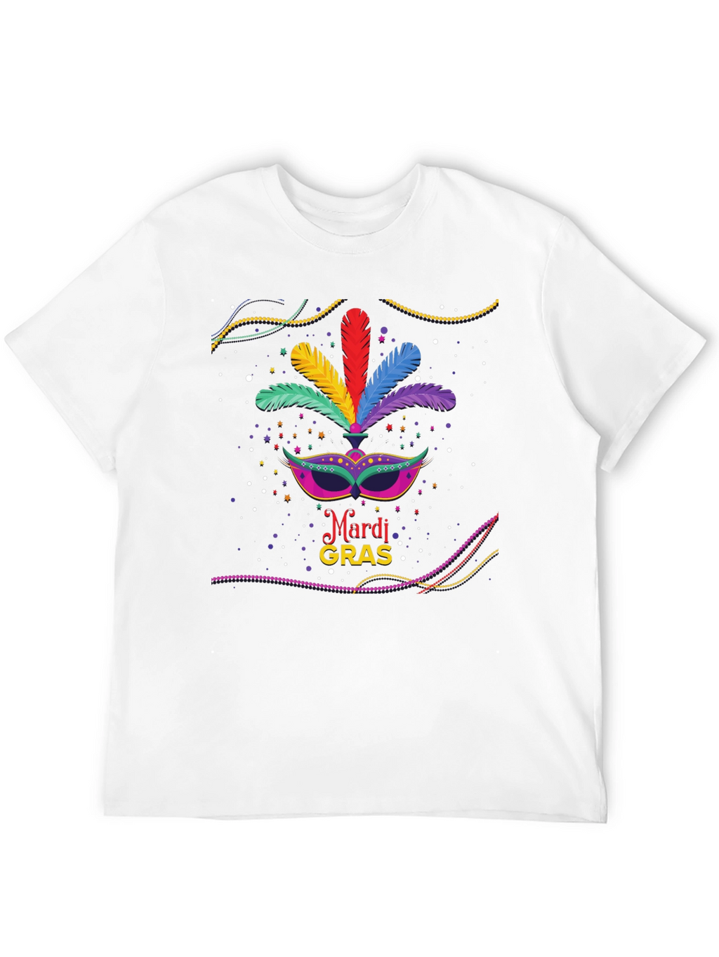 Mardi Gras Mask Graphic T-Shirt