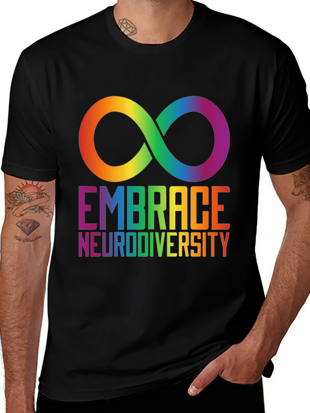 Embrace Neurodiversity Rainbow Infinity Symbol T-Shirt