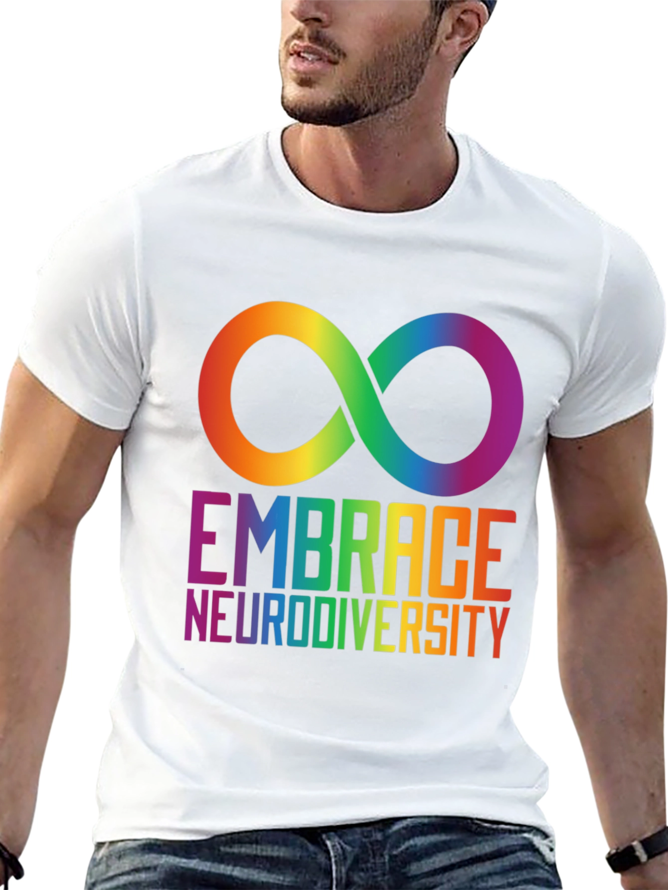 Embrace Neurodiversity Rainbow Infinity Symbol T-Shirt