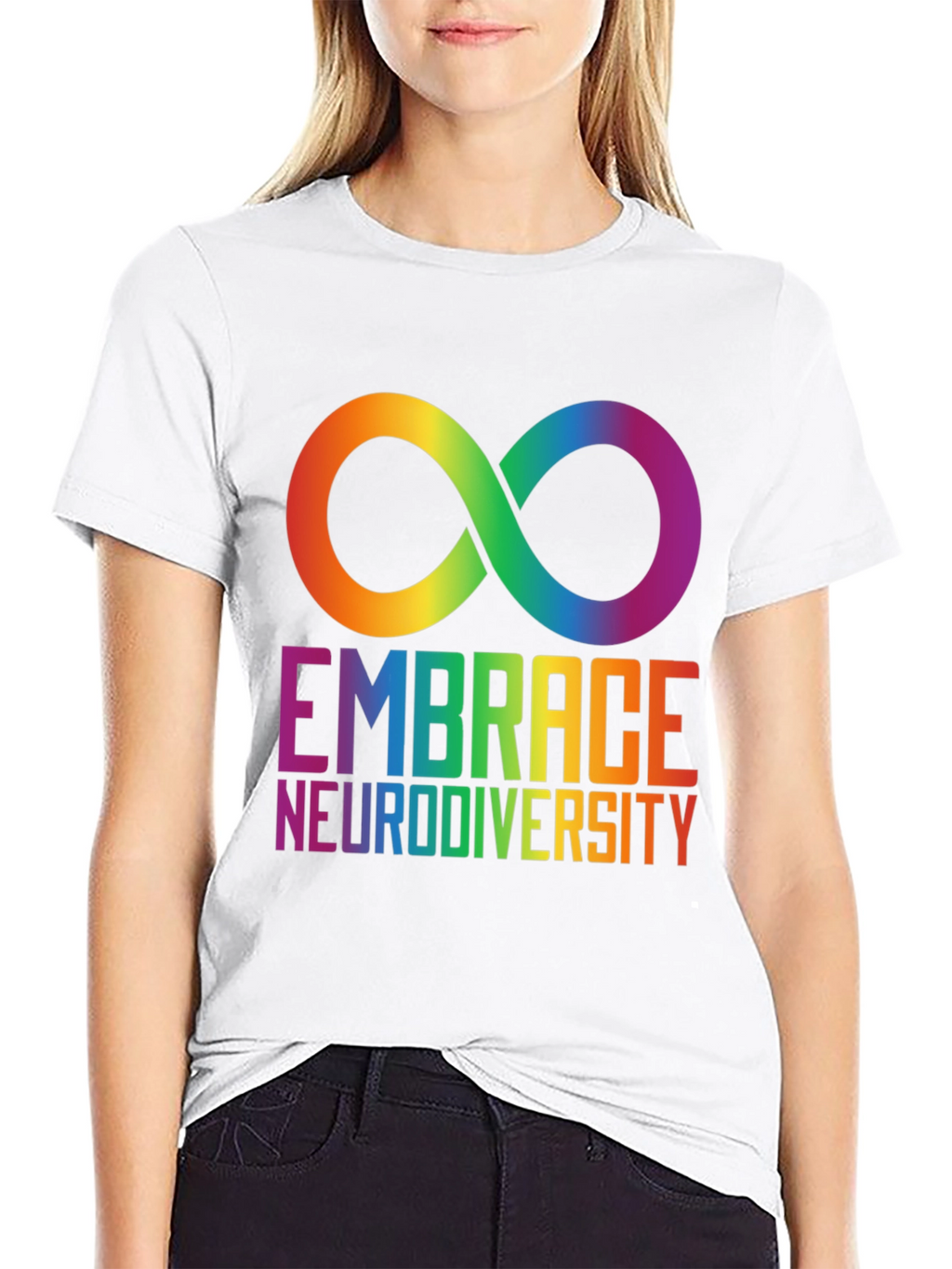 Embrace Neurodiversity Rainbow Infinity Symbol T-Shirt