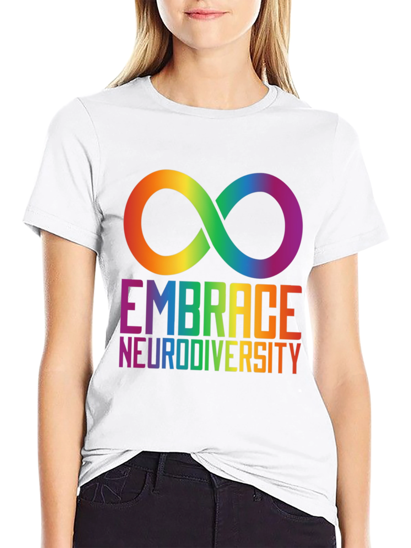 Embrace Neurodiversity Rainbow Infinity Symbol T-Shirt