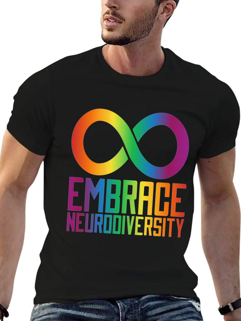 Embrace Neurodiversity Rainbow Infinity Symbol T-Shirt
