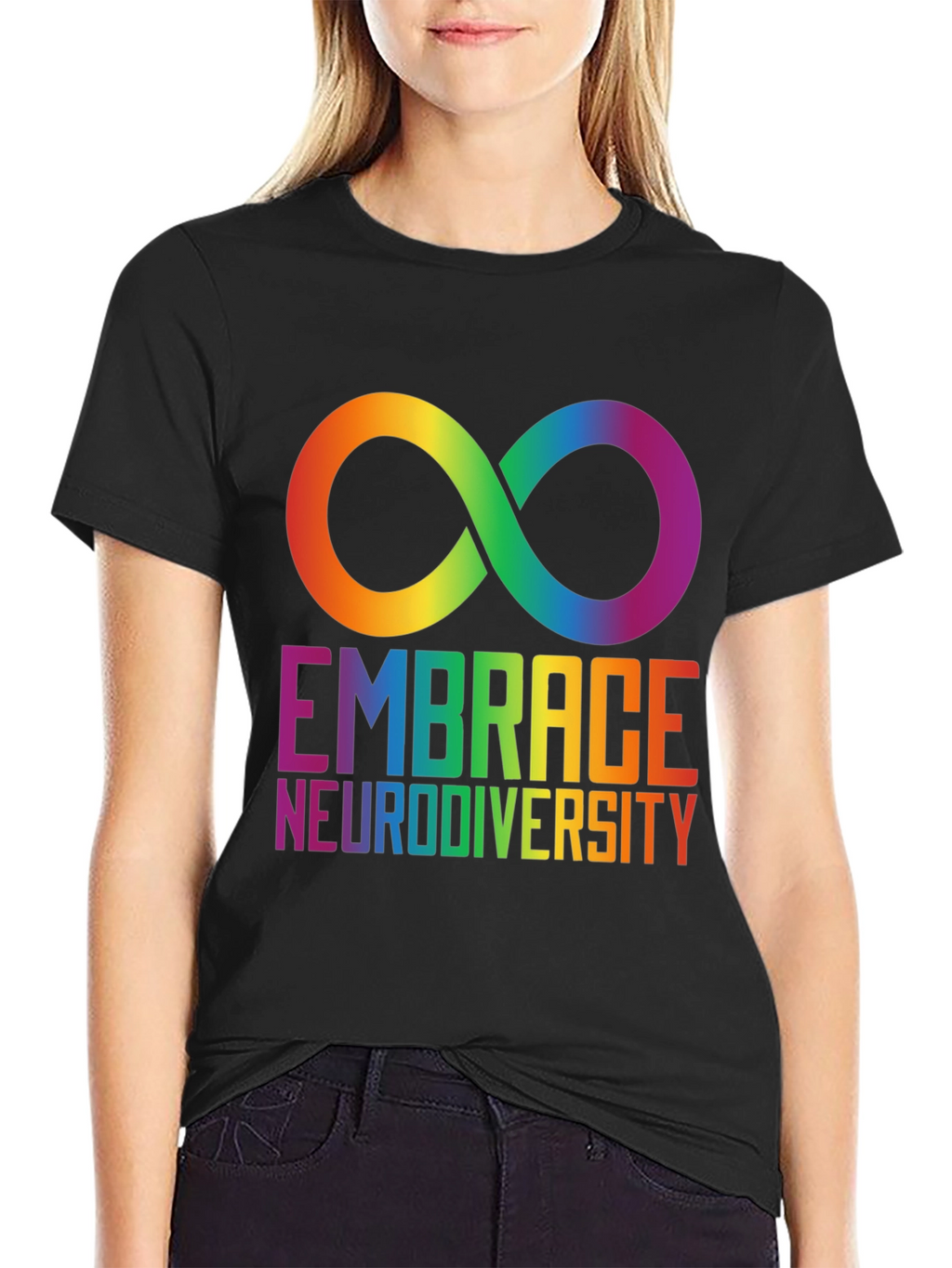 Embrace Neurodiversity Rainbow Infinity Symbol T-Shirt