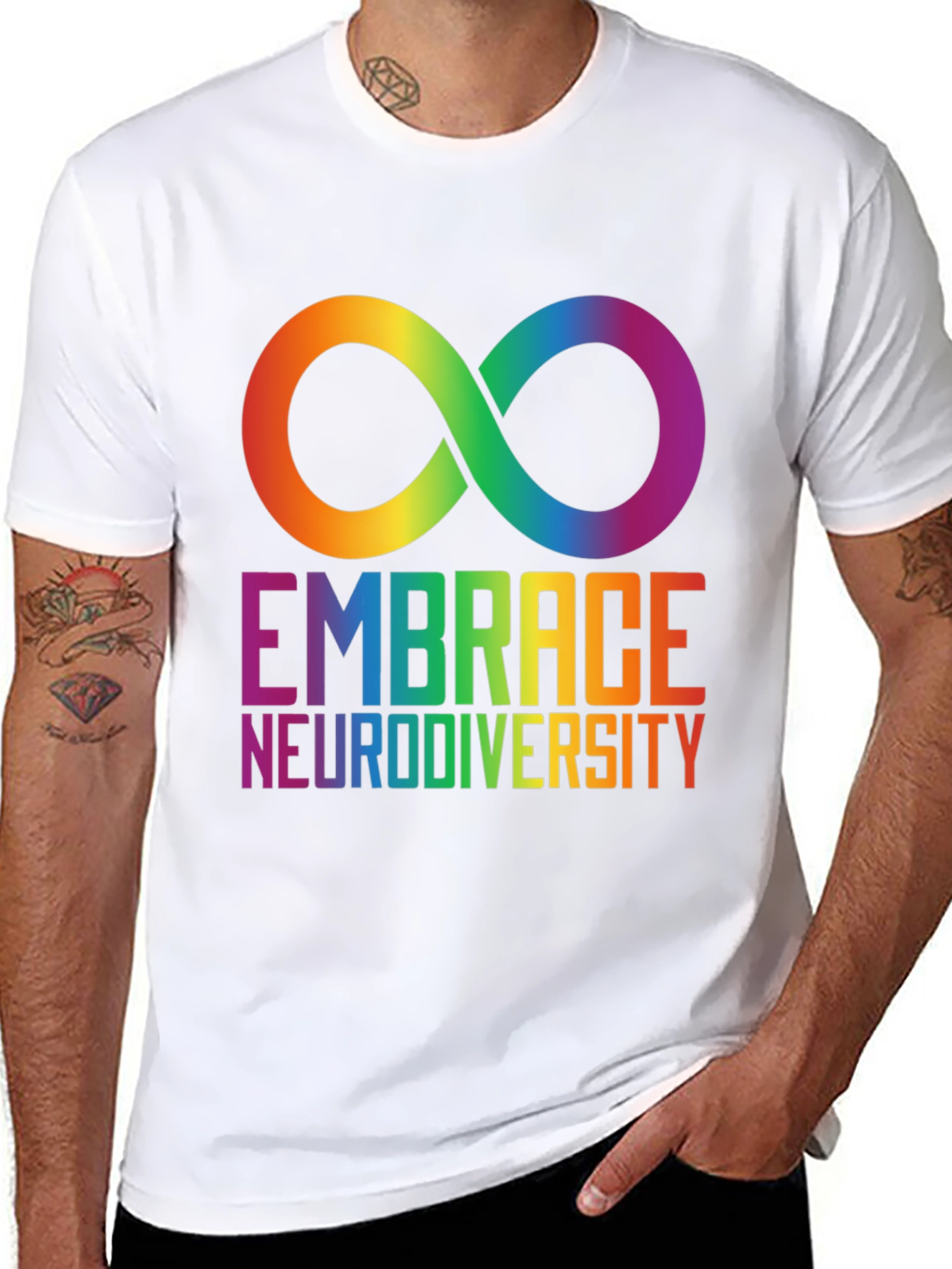 Embrace Neurodiversity Rainbow Infinity Symbol T-Shirt